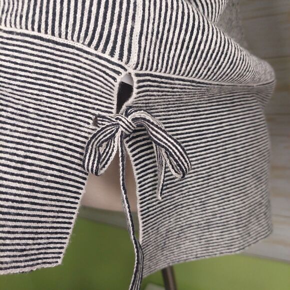 Cabi Women's Zip Cardigan/Top Black/White 3/4 Sleeve Side Ties Size Small - Picture 6 of 10